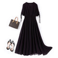 Plus Size Black Chiffon Maxi Dress
