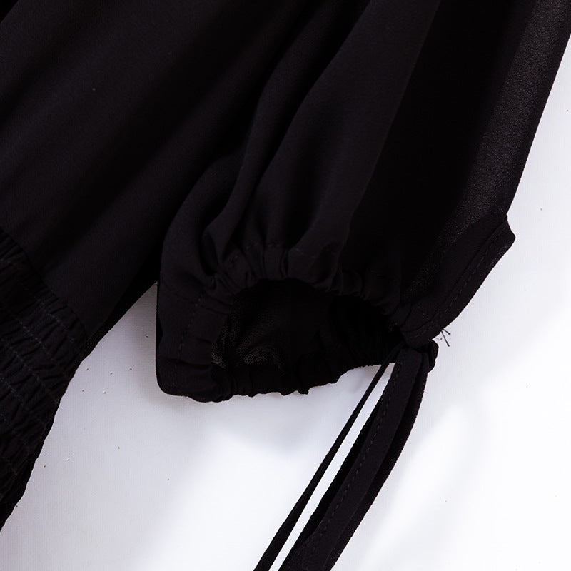 Plus Size Black Chiffon Maxi Dress