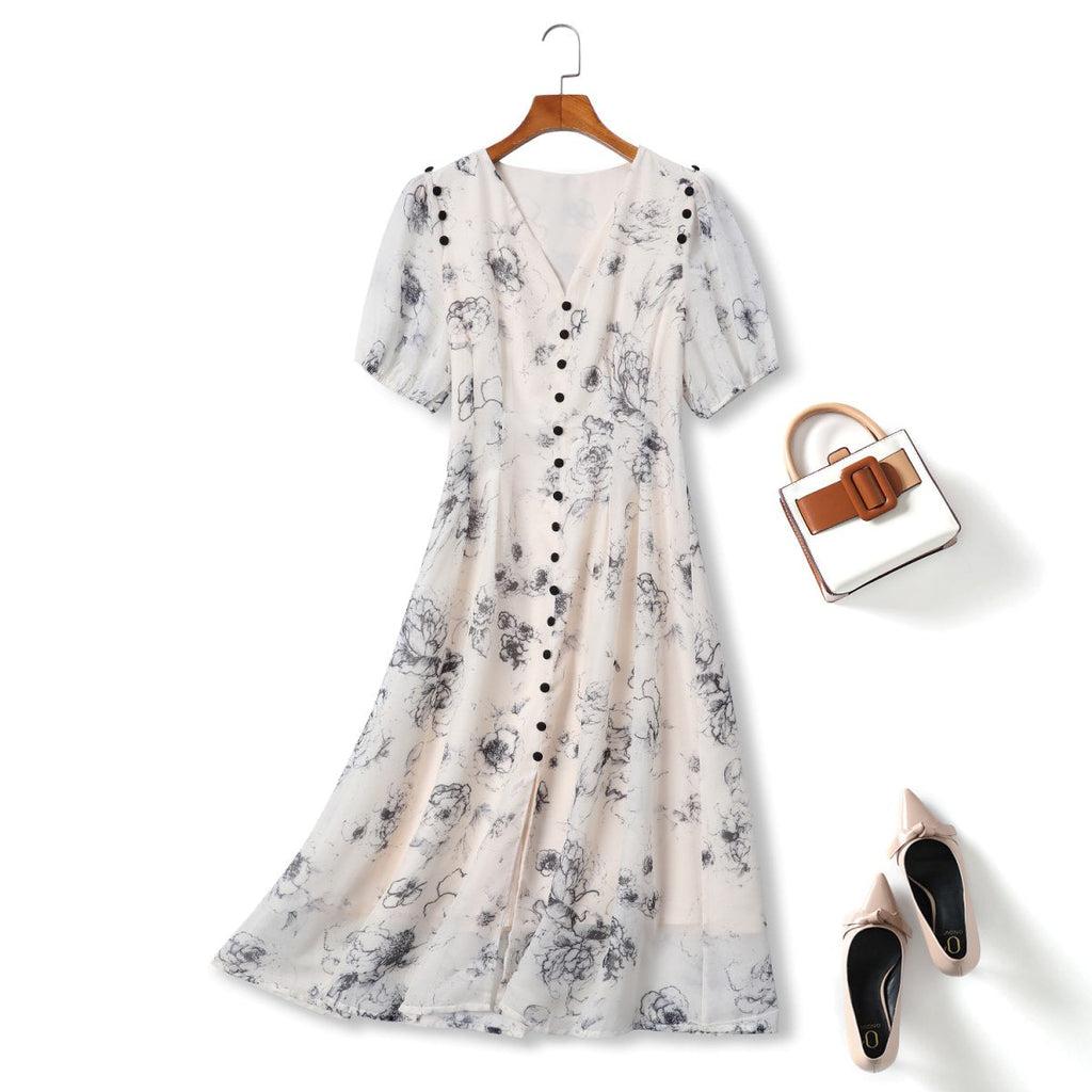Plus Size Black Floral Dress