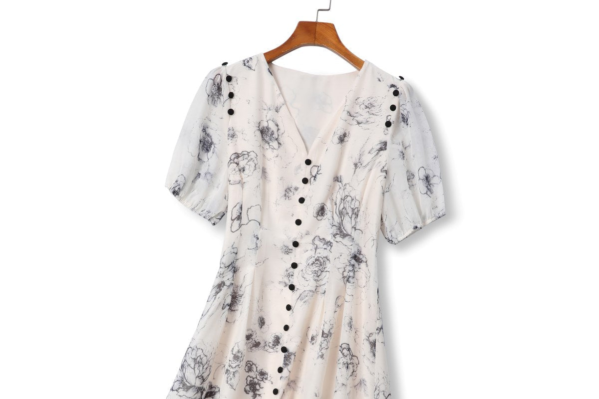 Plus Size Black Floral Dress