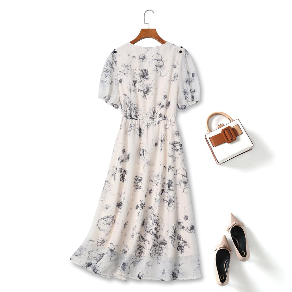 Plus Size Black Floral Dress