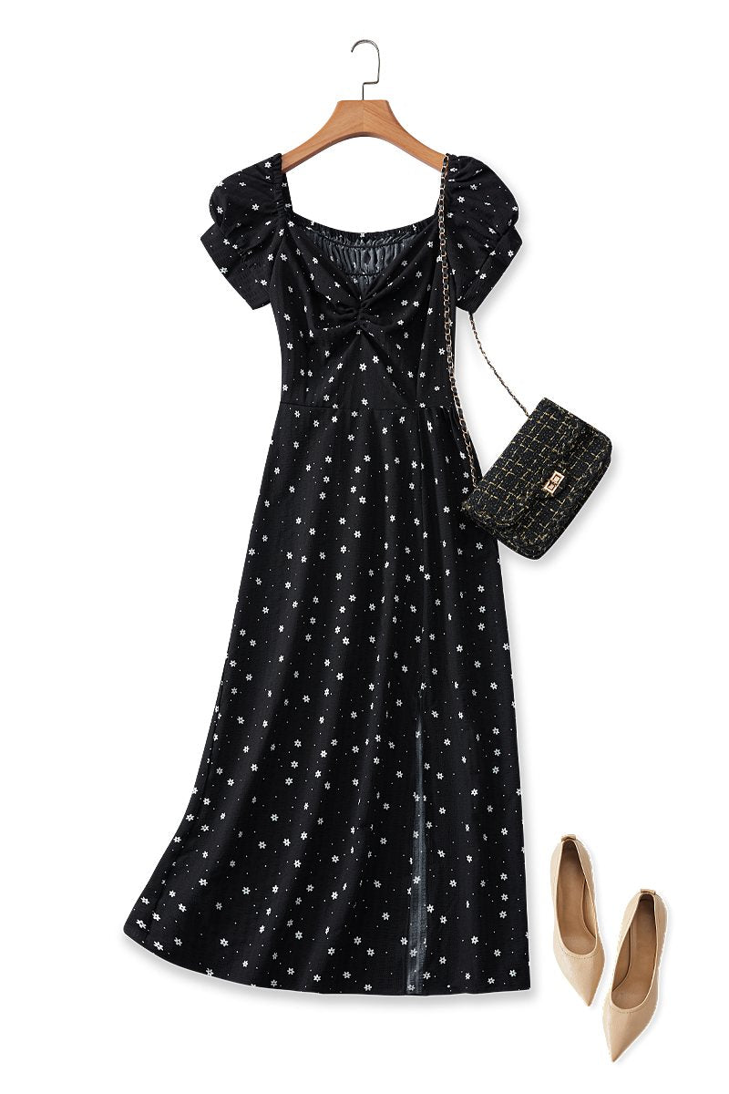 Ainsley Plus Size Black Floral Midi Dress