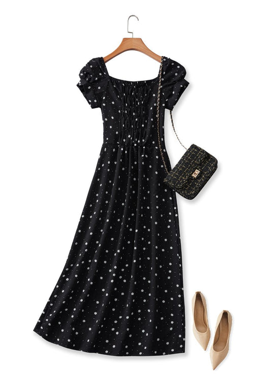 Ainsley Plus Size Black Floral Midi Dress