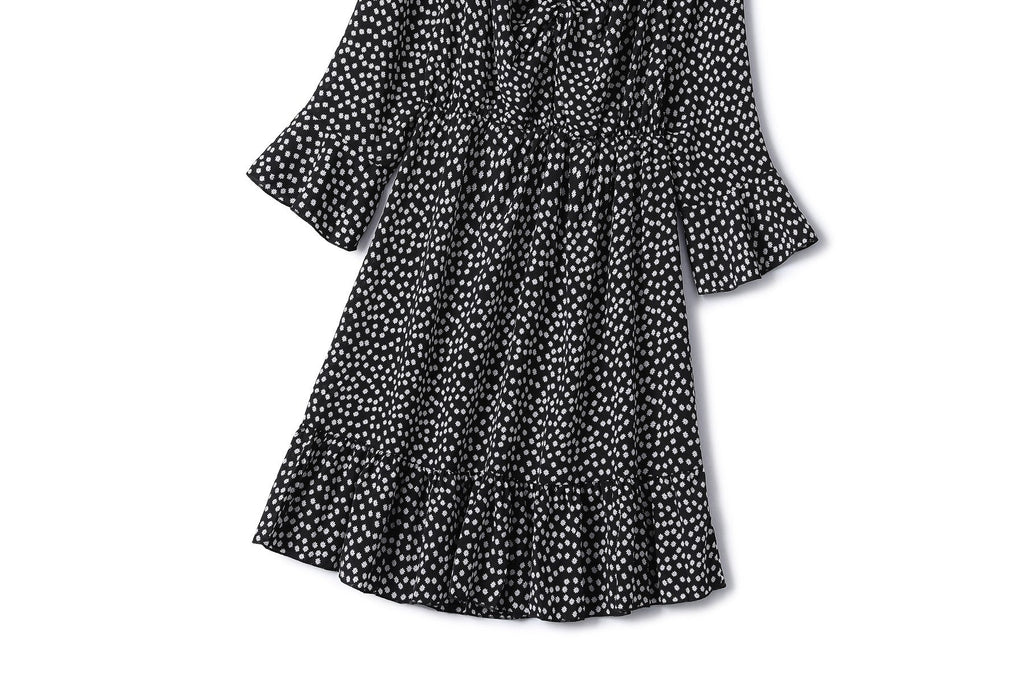 Ari Plus Size Black Ditsy Floral Off Shoulder Dress