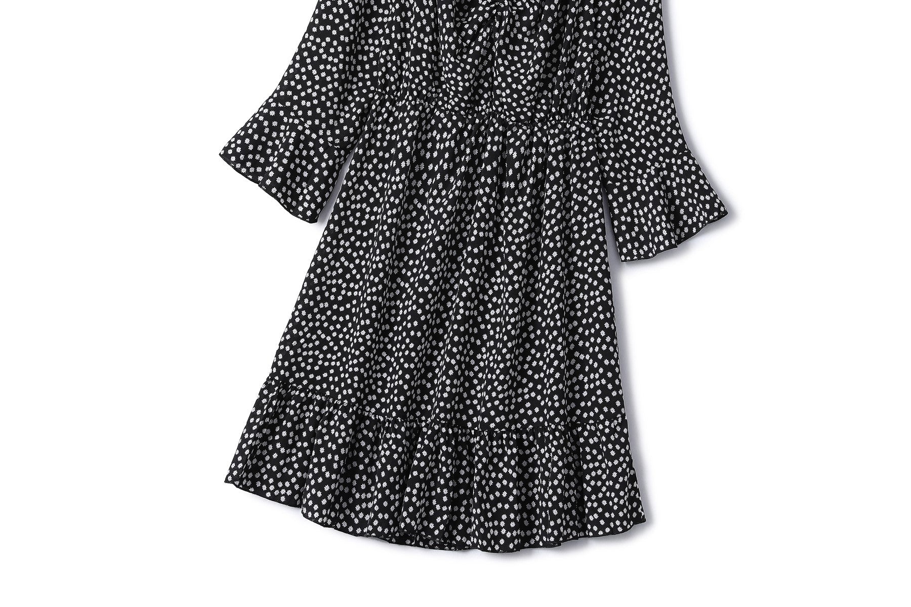 Ari Plus Size Black Ditsy Floral Off Shoulder Dress