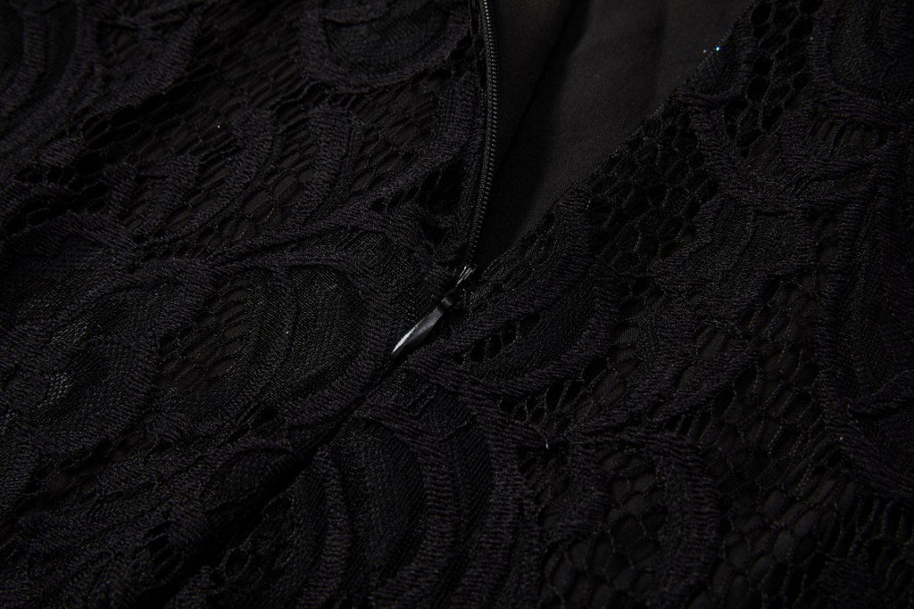 Ruth Plus Size Black Lace Cheongsam