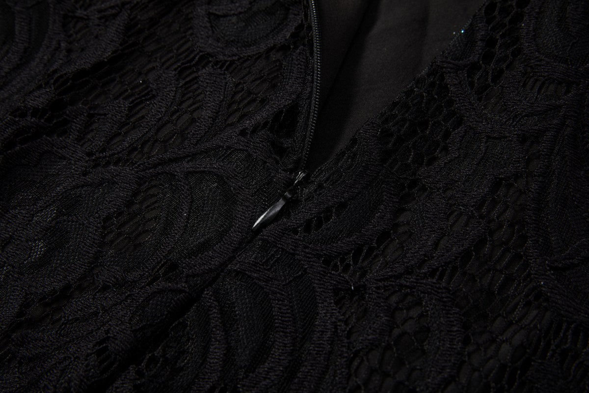 Ruth Plus Size Black Lace Cheongsam