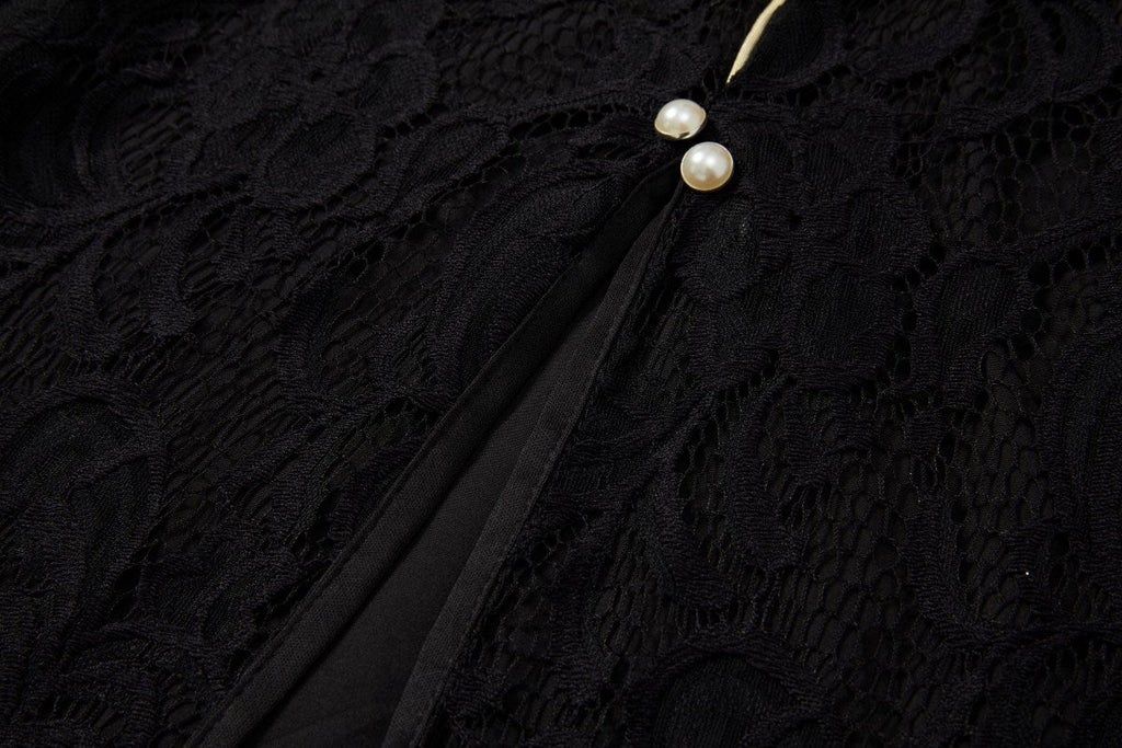 Ruth Plus Size Black Lace Cheongsam
