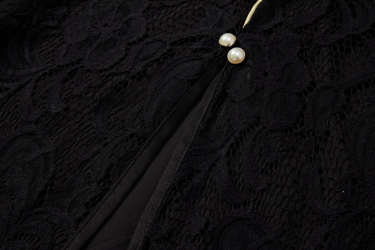 Ruth Plus Size Black Lace Cheongsam