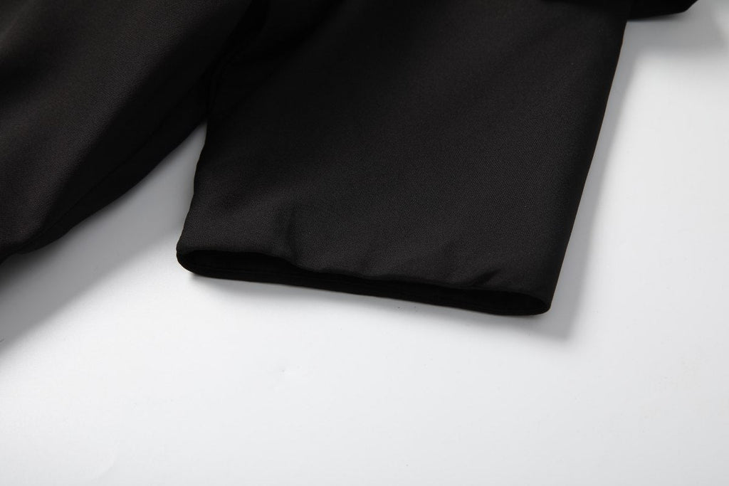 Plus Size Black Off Shoulder Fitted Evening Dress