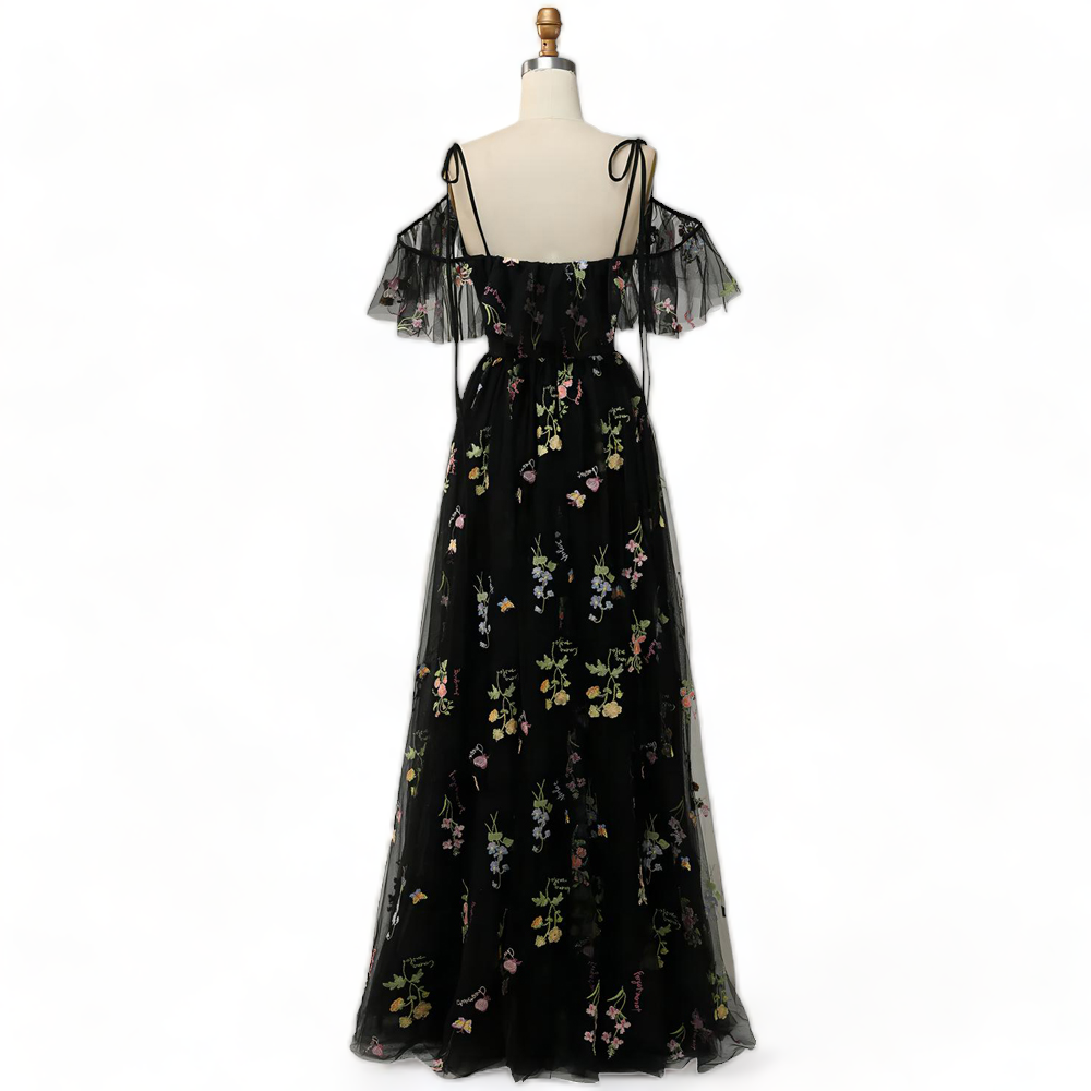 Arlet Plus Size Black Off Shoulder Formal Dress