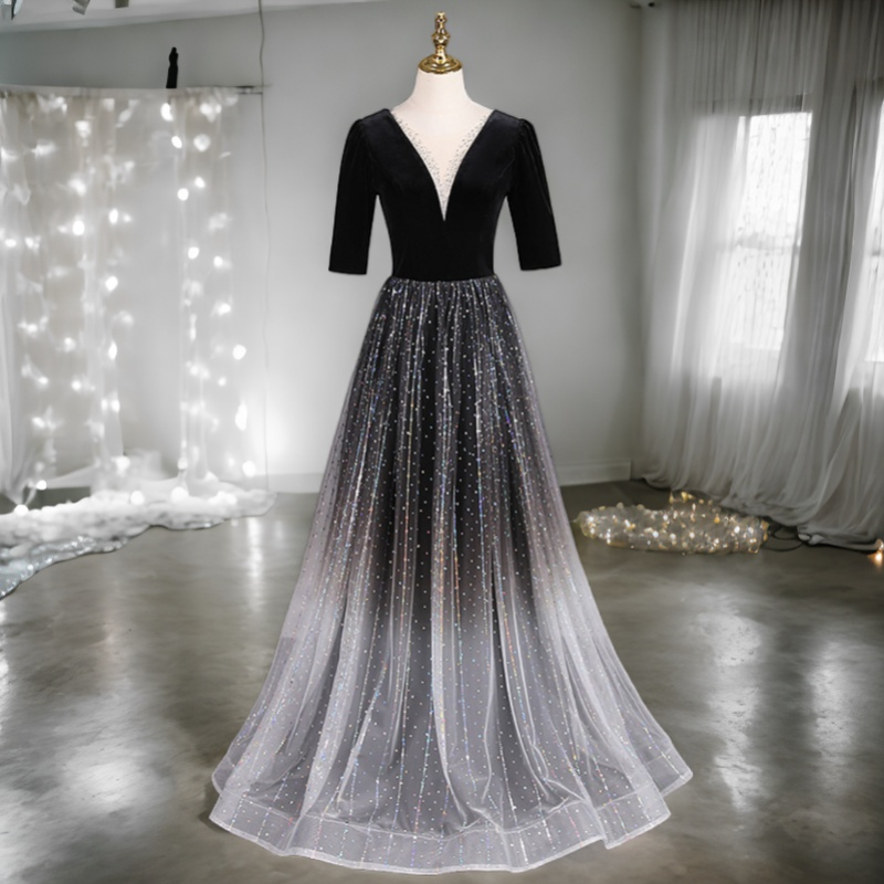 Dania Plus Size Ombre Short Sleeve Evening Dress