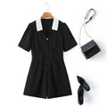 Plus Size Black Shirt Playsuit