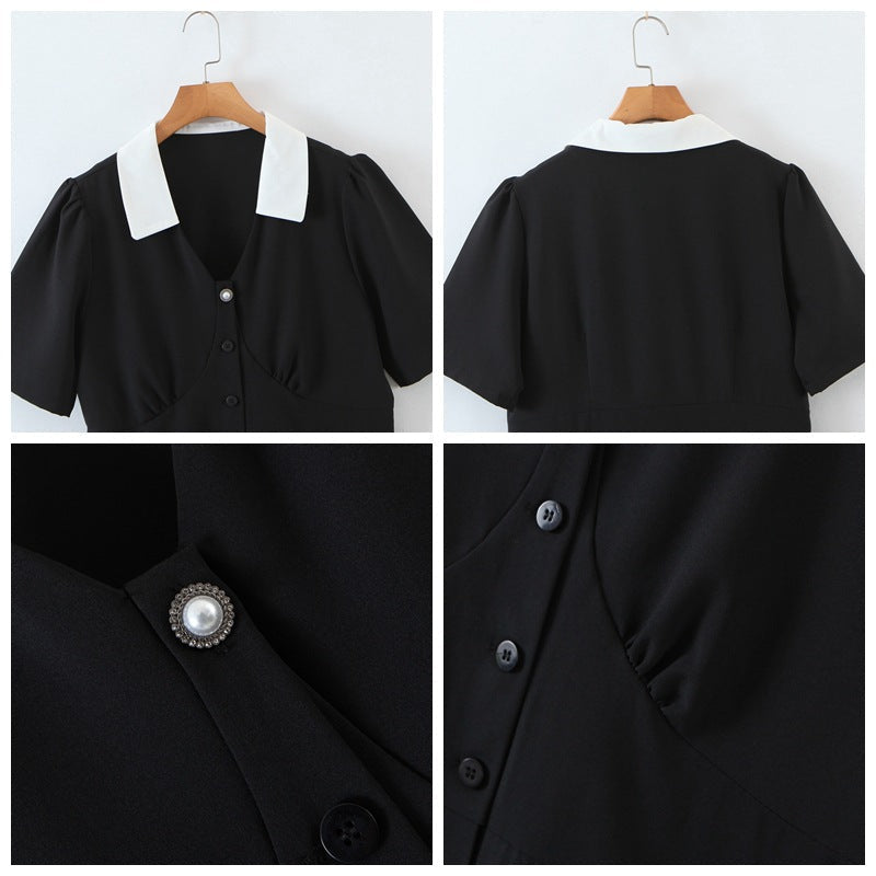 Plus Size Black Shirt Playsuit