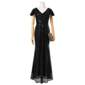 Gianna Plus Size Black Sequin Evening Dress