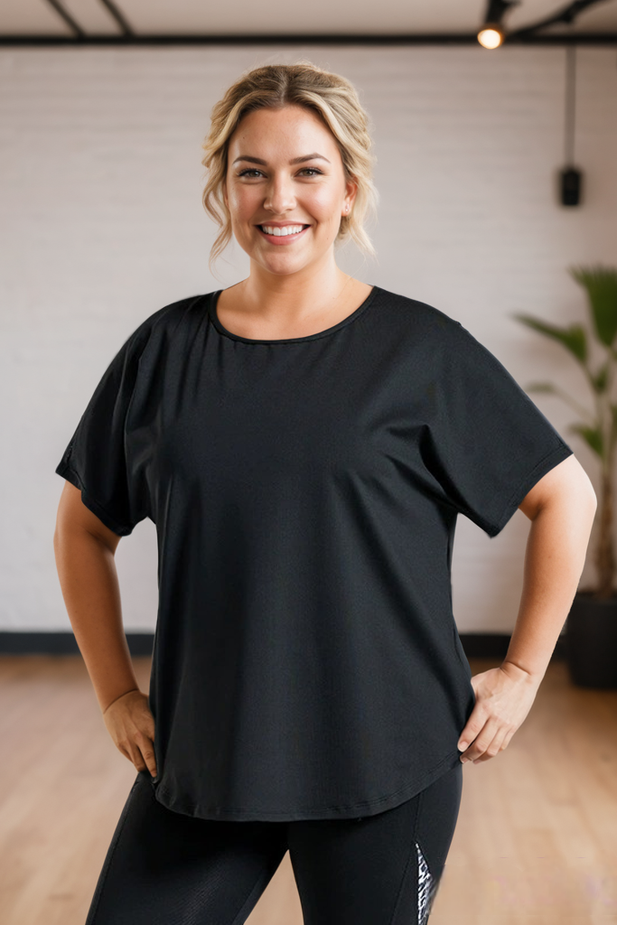 Orla Plus Size Black Workout Tee