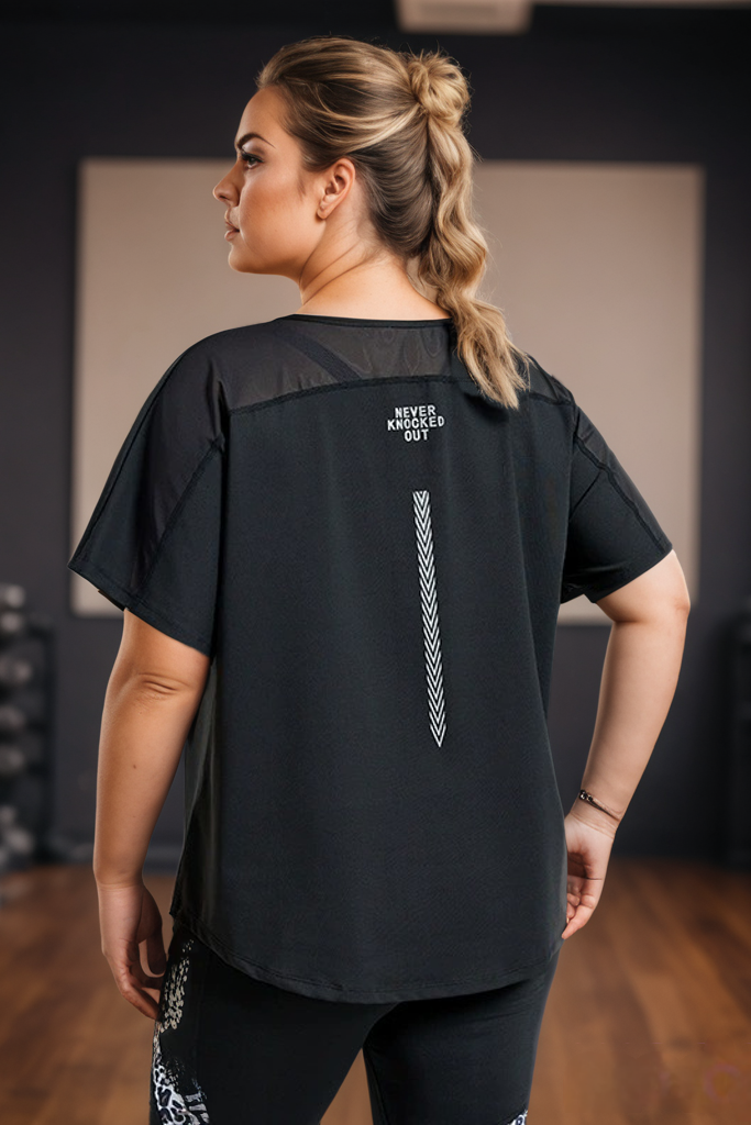 Orla Plus Size Black Workout Tee