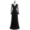 Plus Size Black Wrap Evening Dress
