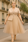 Galene Plus Size Blazer Tulle Dress