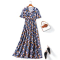 Melle Plus Size Blue Floral Maxi Dress