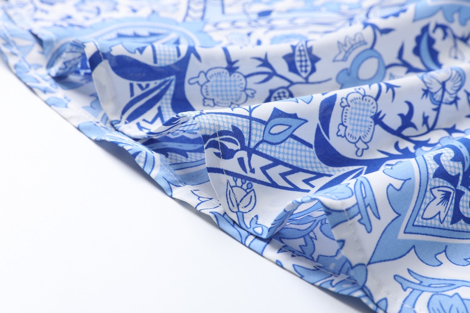Plus Size Blue Print Summer Dress