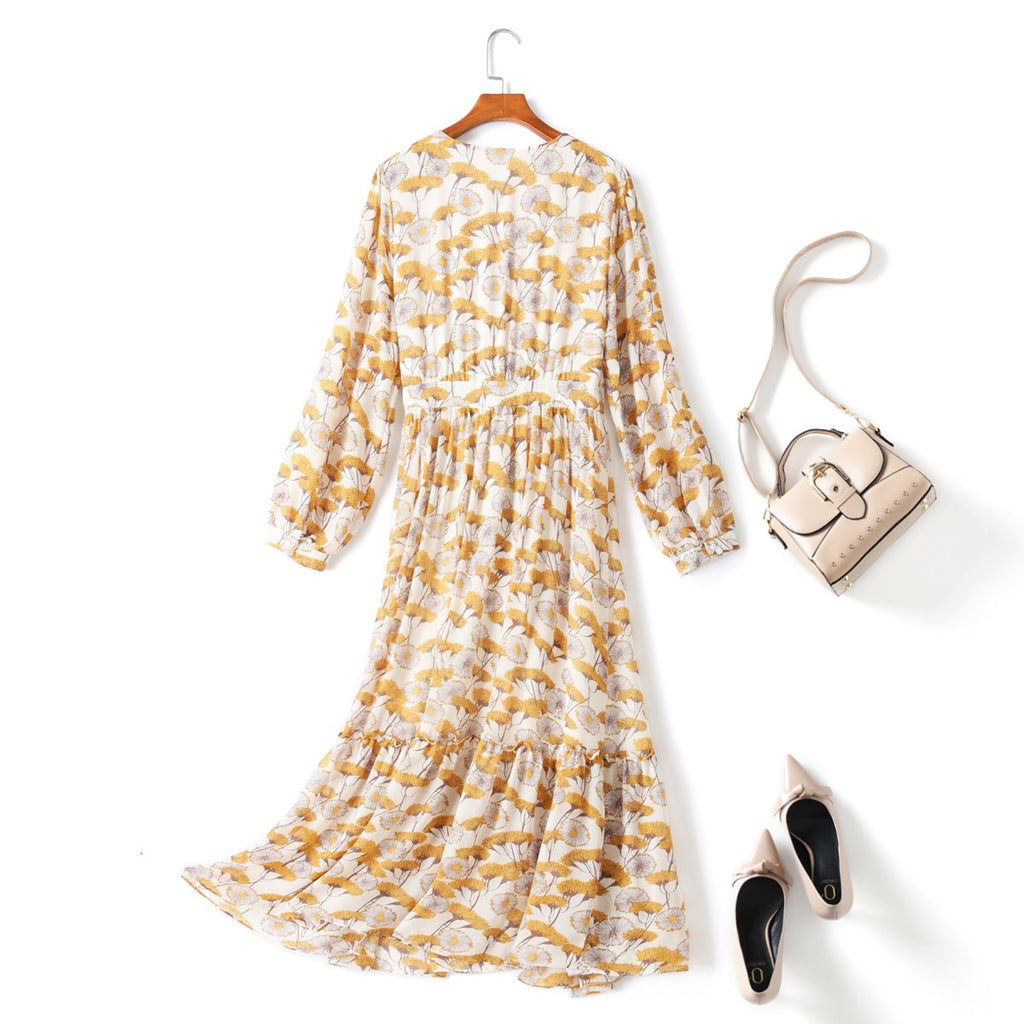 Julia Plus Size Boho Wrap Long Sleeve Midi Dress