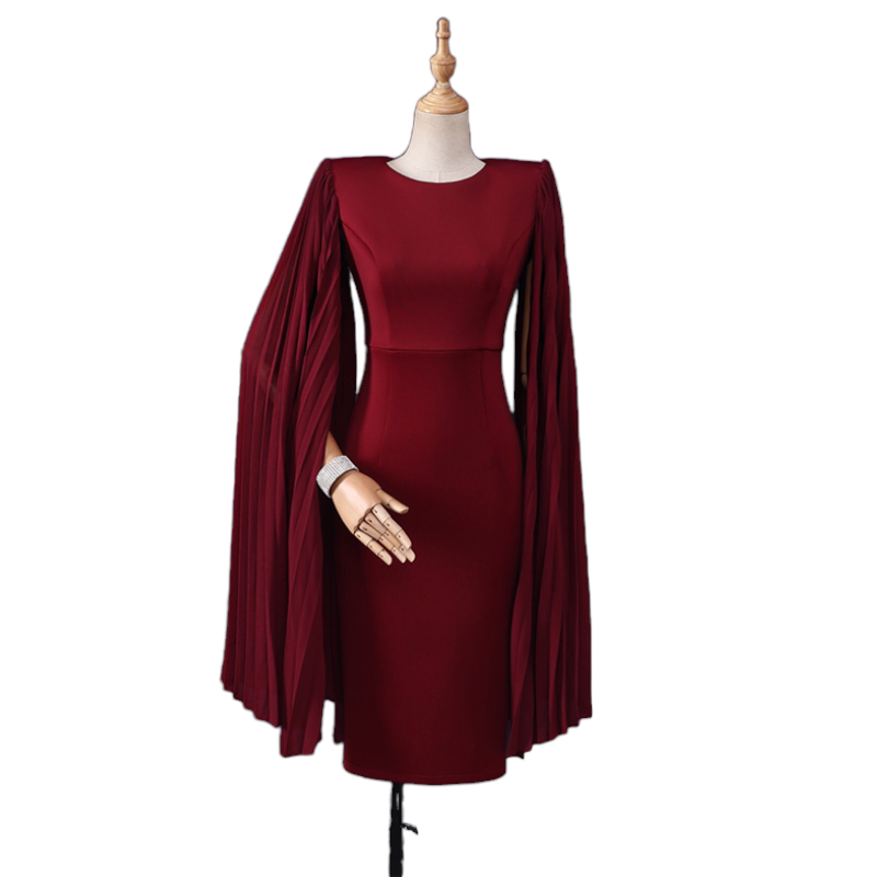 Plus Size Cape Long Sleeve Dress