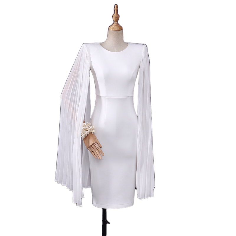 Plus Size Cape Long Sleeve Dress