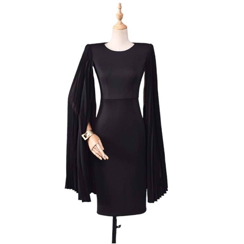 Plus Size Cape Long Sleeve Dress