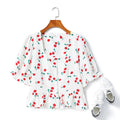 Kayla Plus Size Cherry Square Neck Blouse