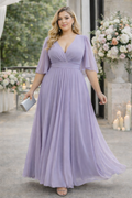 Amelie Plus Size Chiffon Wrap Maxi Dress