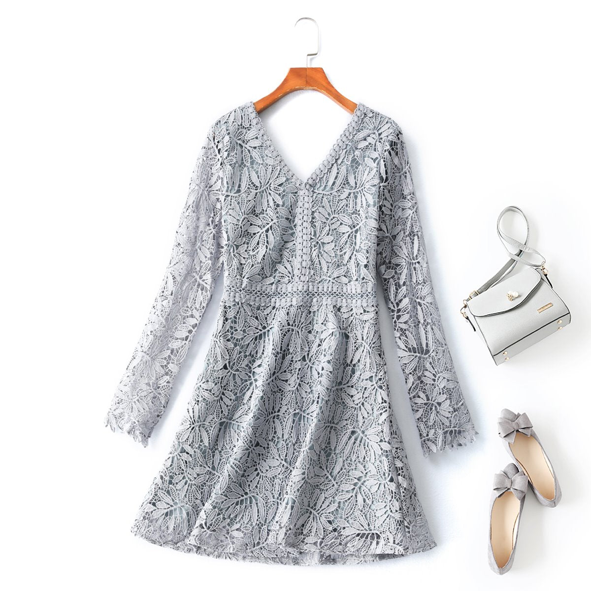 Pamina Plus Size Pastel Blue Lace Formal Dress