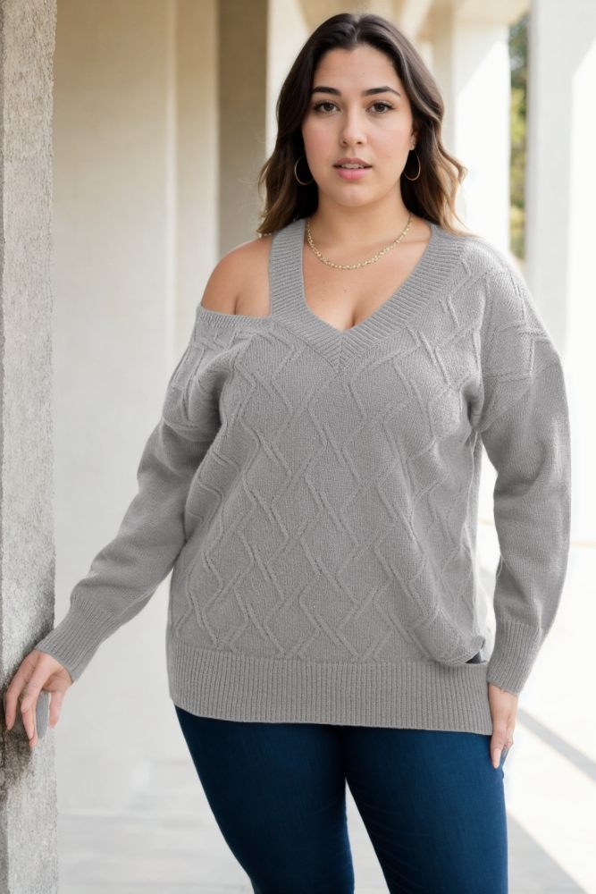 Lucy Plus Size Cold Shoulder Sweater