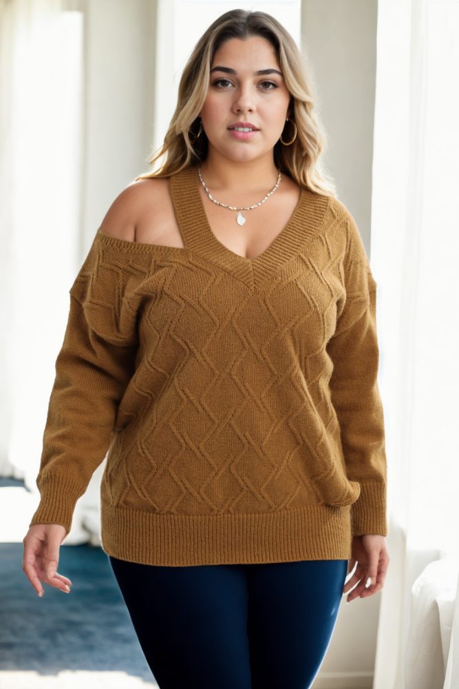 Lucy Plus Size Cold Shoulder Sweater