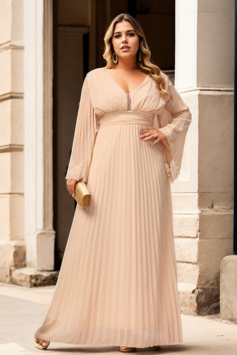 Anastasia Plus Size Grecian Pleated Evening Dress