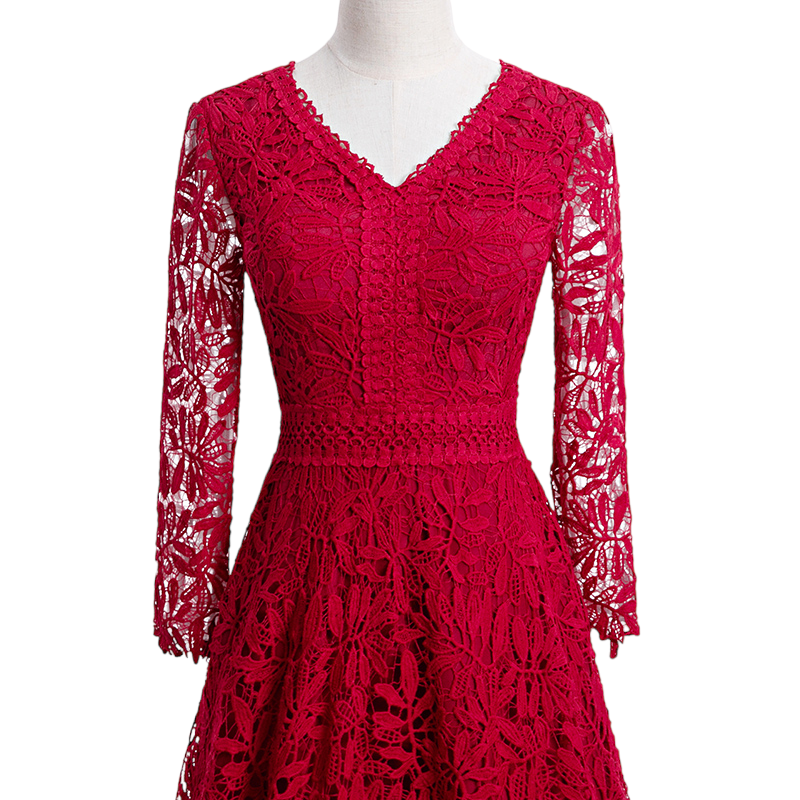 Plus Size Crochet Lace Evening Dress