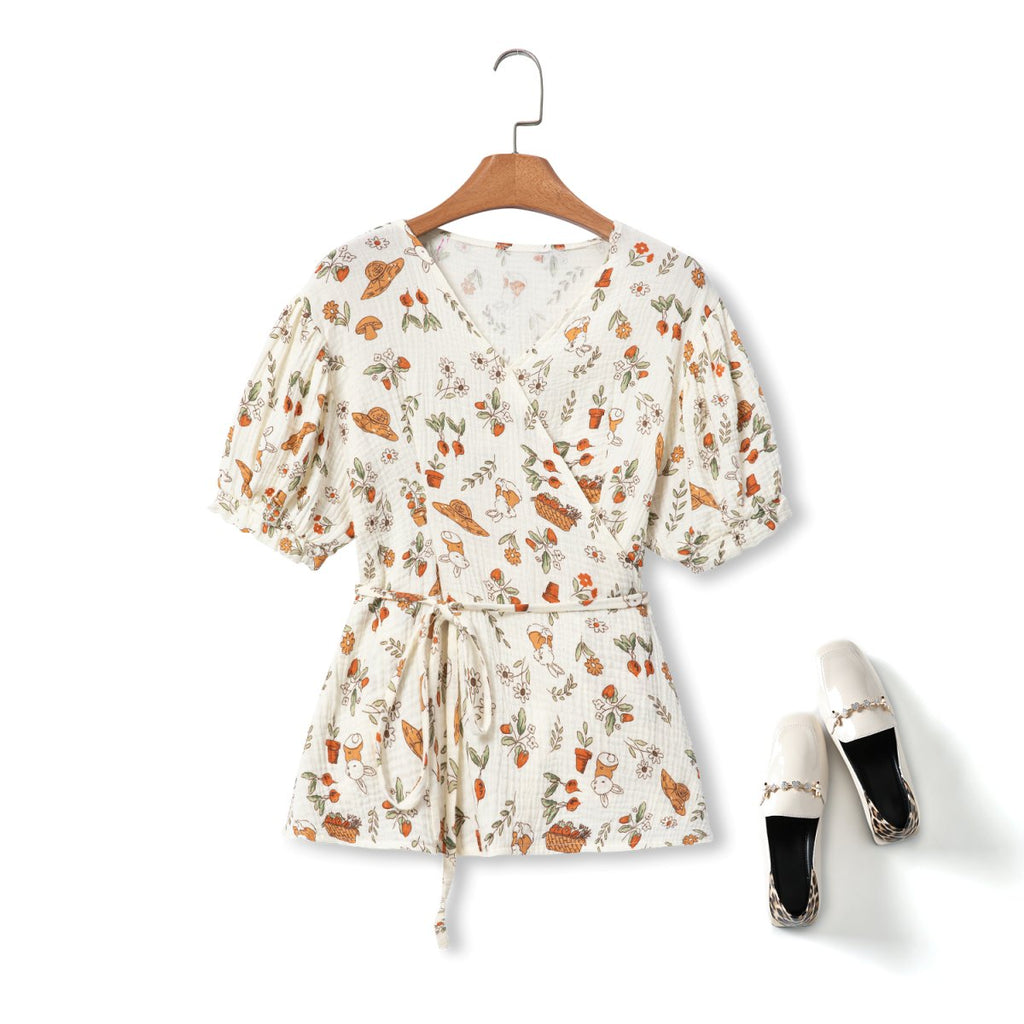 Ethelle Plus Size Rabbit Wrap Top