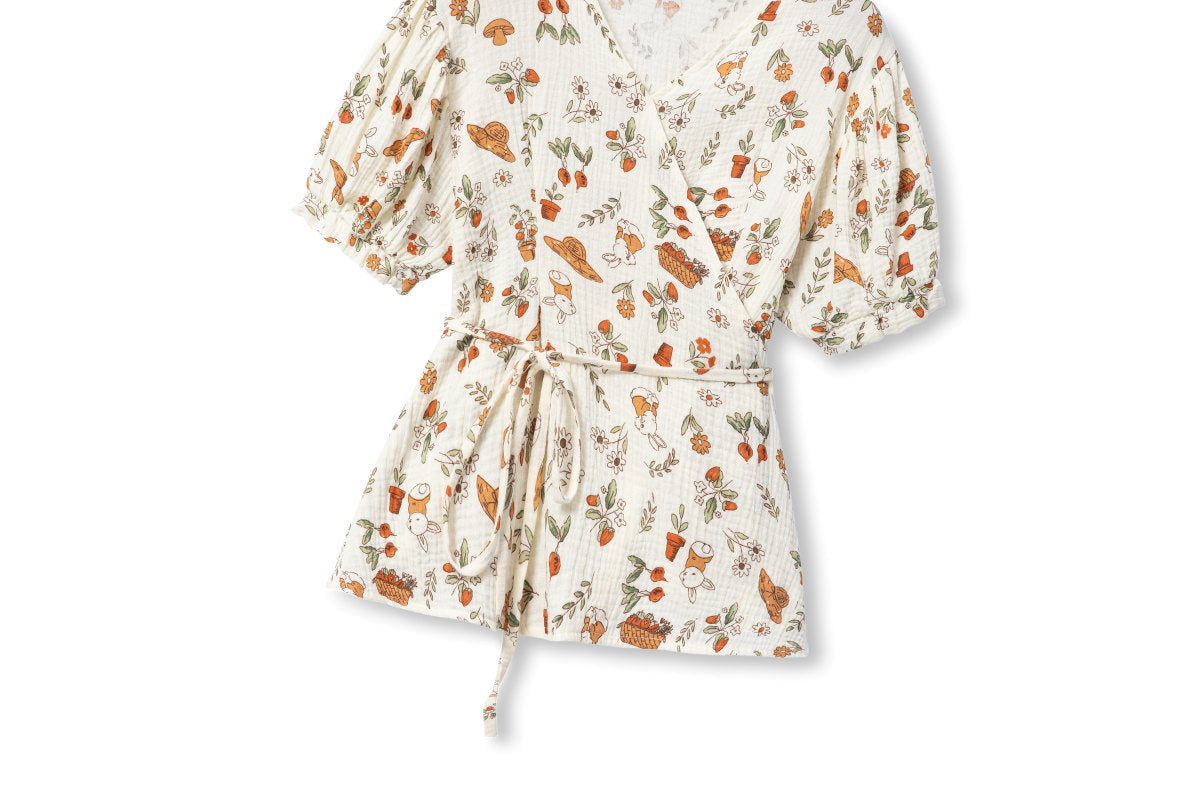 Ethelle Plus Size Rabbit Wrap Top