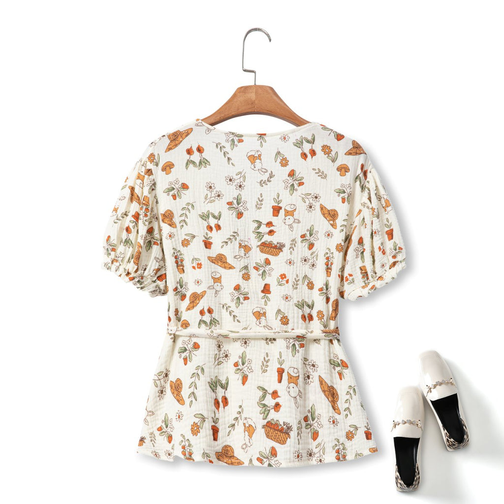 Ethelle Plus Size Rabbit Wrap Top