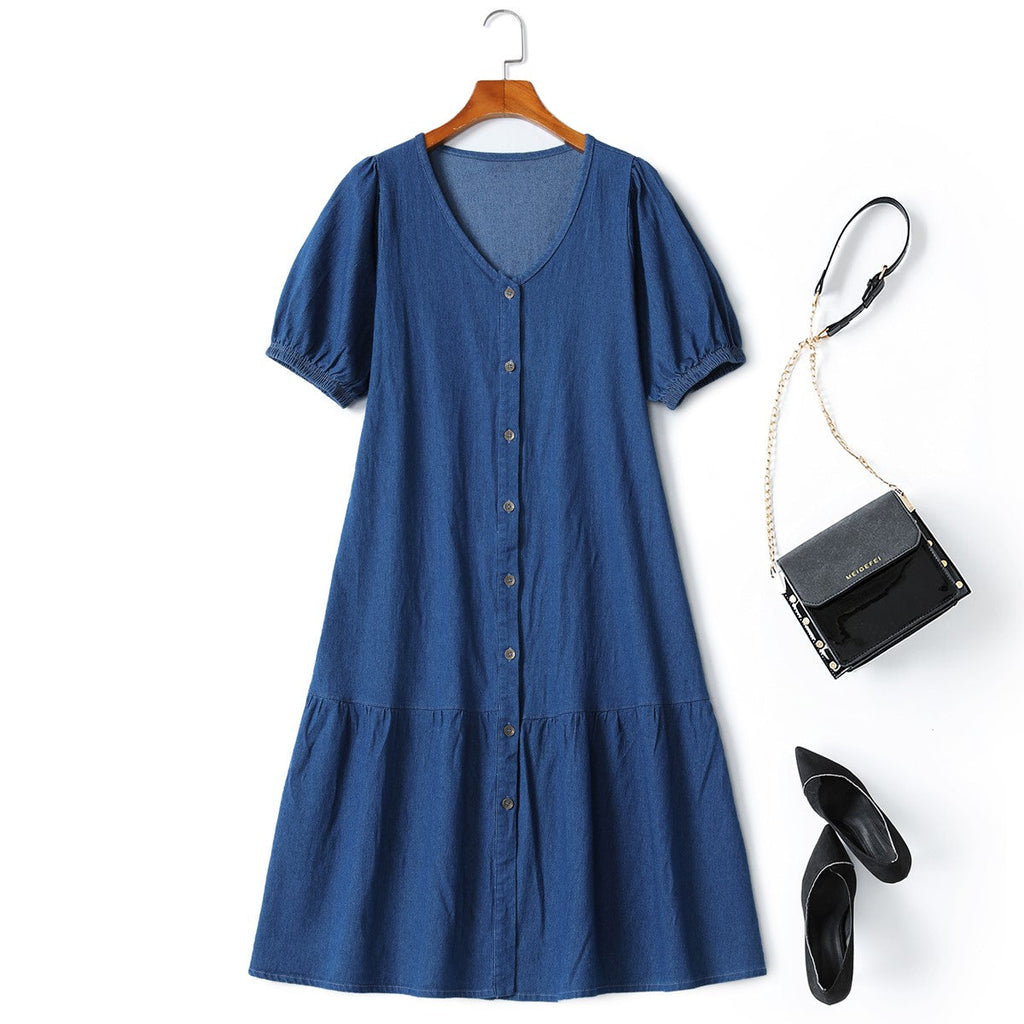 Gia Plus Size Denim Mermaid Dress