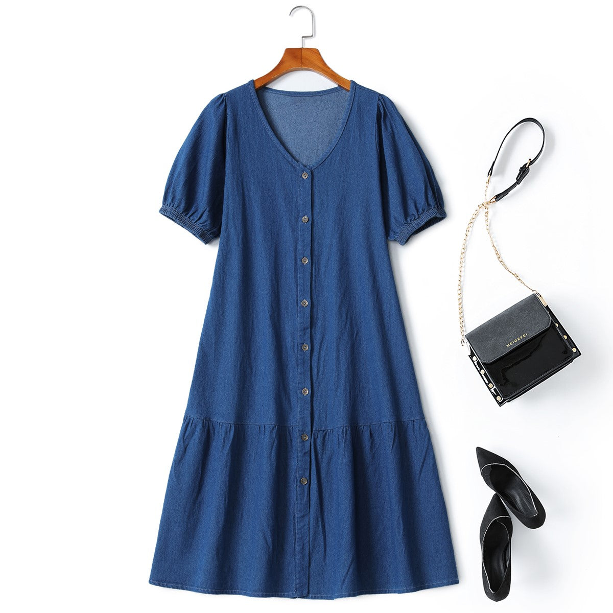 Gia Plus Size Denim Mermaid Dress