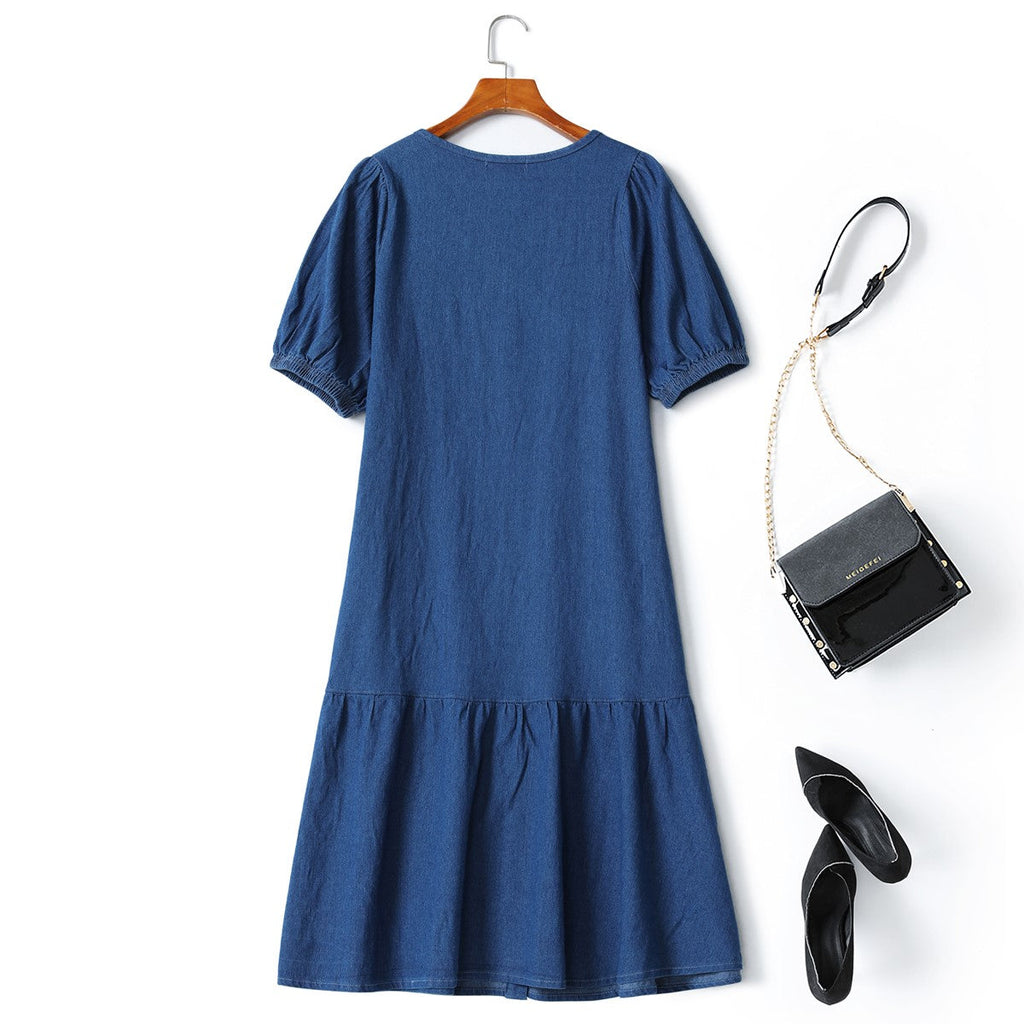 Gia Plus Size Denim Mermaid Dress