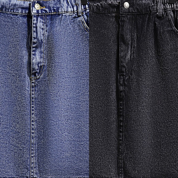 Plus Size Denim Mini Skirt