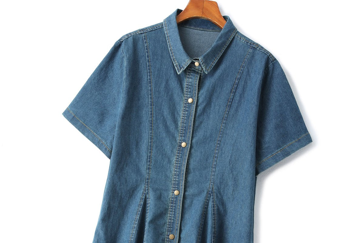 Venus Plus Size Denim Shirt Dress