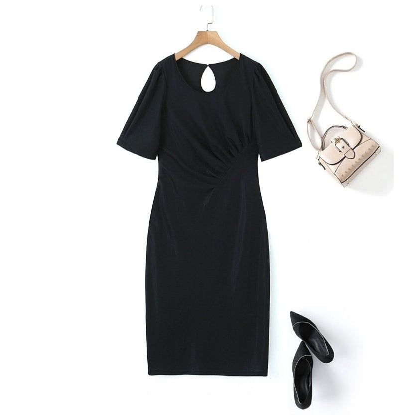 Plus Size Drape Midi Dress