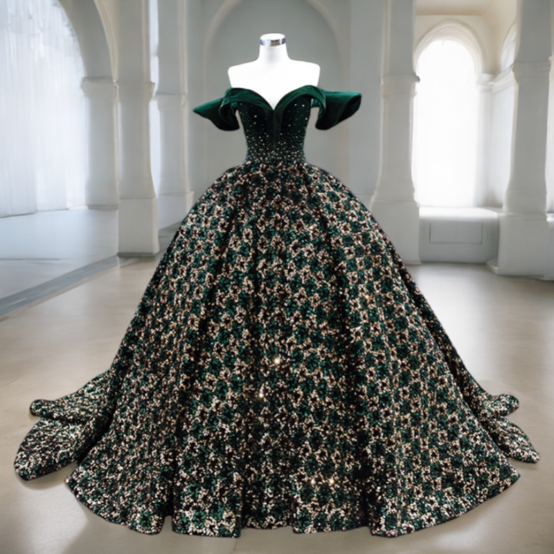 Kallie Plus Size Emerald Green Gown
