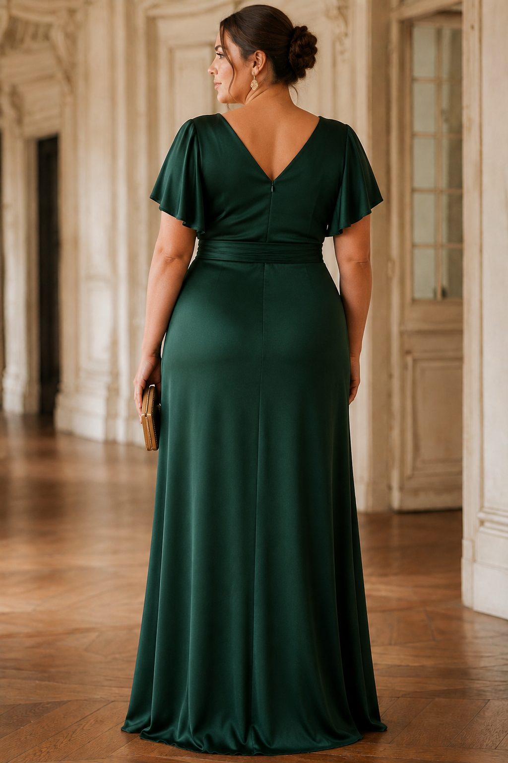 Serena Plus Size Emerald Green Evening Dress