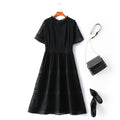 Petunia Plus Size Black Lace Formal Midi Dress