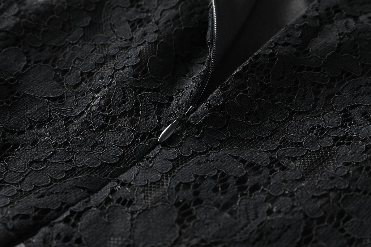 Petunia Plus Size Black Lace Formal Midi Dress