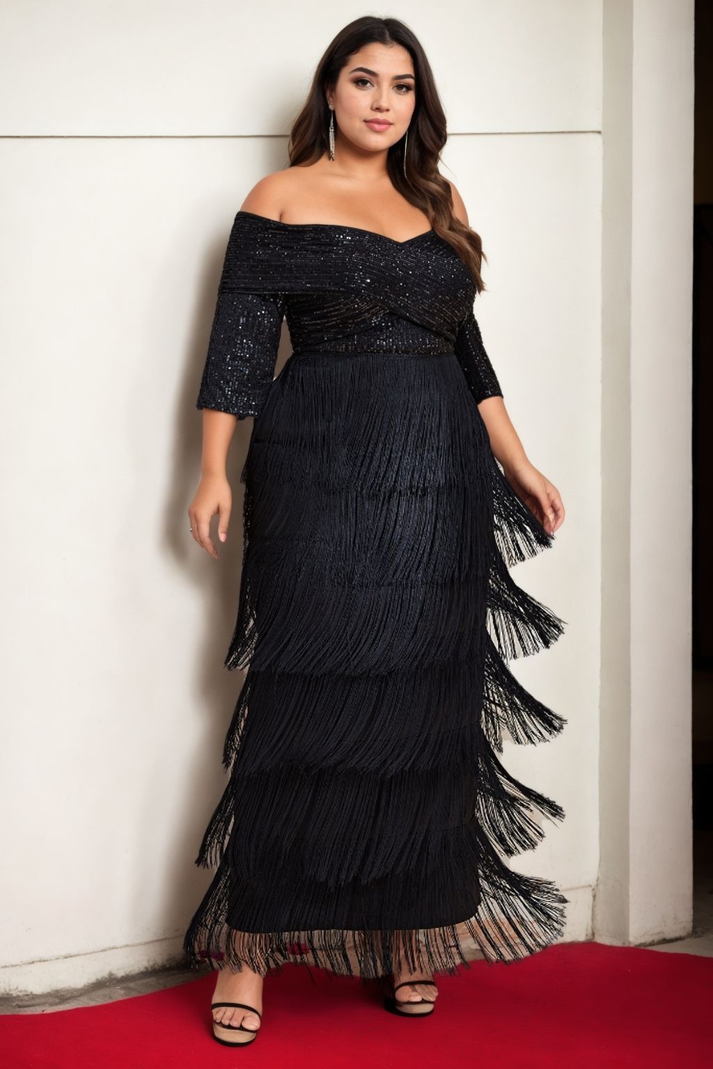 Nicole Plus Size Flapper Evening Dress